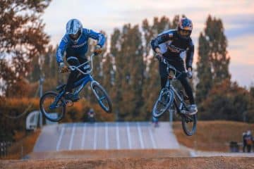 Two Men Ride Bmx Brakeless or Brakes