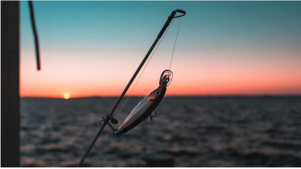 Rusty Lures on A Fishing Line