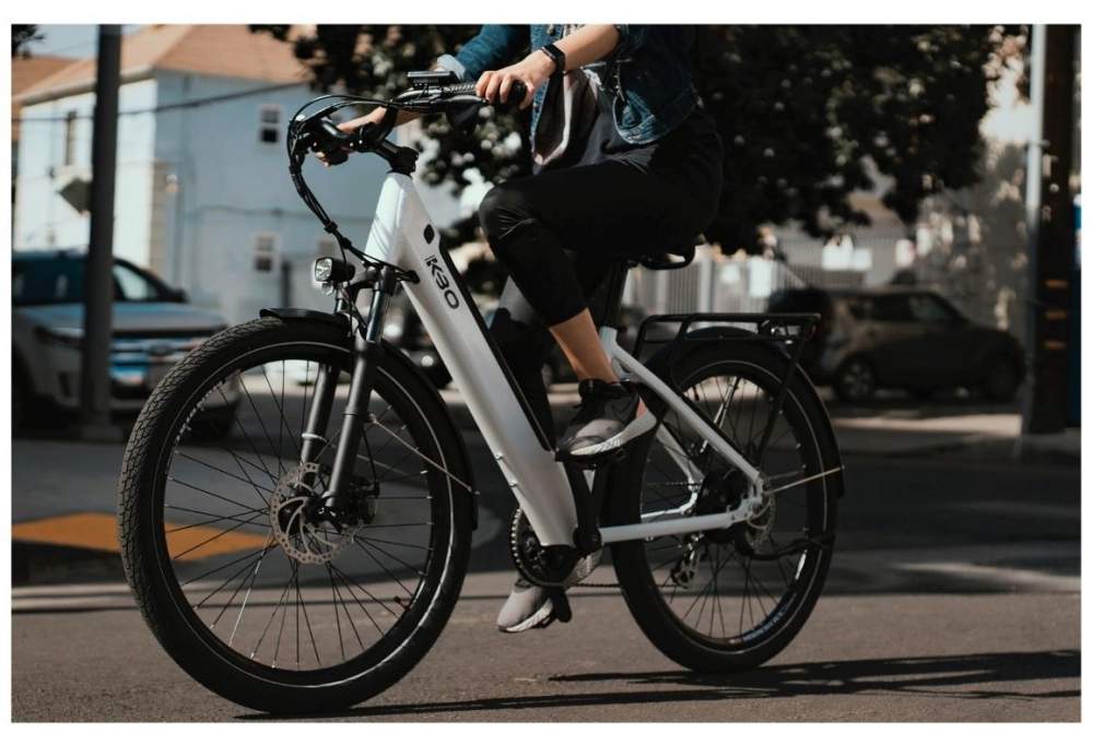 A Girl on Electric Bike