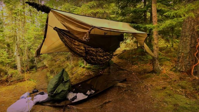 Tarp, Hammock and Rain Cover For Keeping Gear Dry