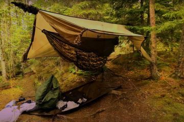Tarp, Hammock and Rain Cover For Keeping Gear Dry