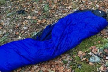 A Fleece Sleeping Bag Liner On Ground